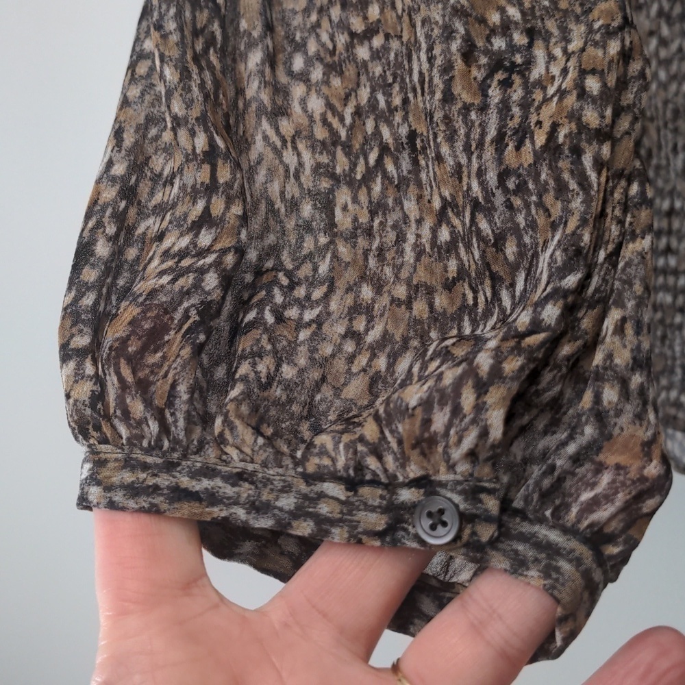 Joie Suzatta Silk Leopard Print Blouse Small - Picture 9 of 9